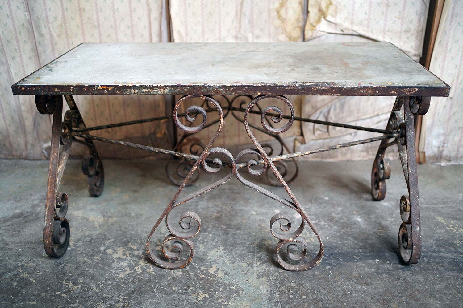 A Late 19thc French Iron & Marble Pâtisserie Table photo for sale