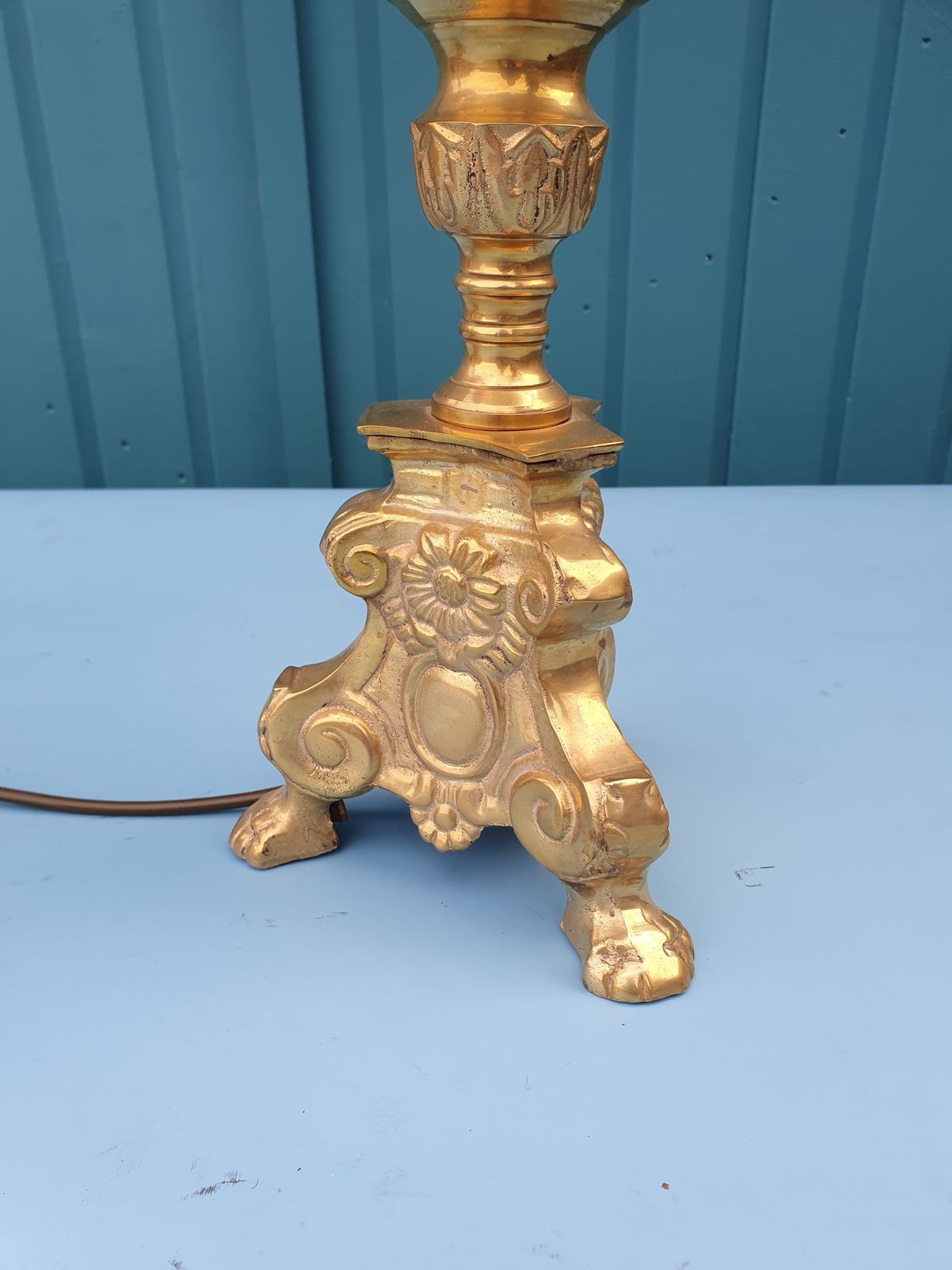Early 20th Century Pair Of Baroque Style Brass Candlesticks photo Home Decor