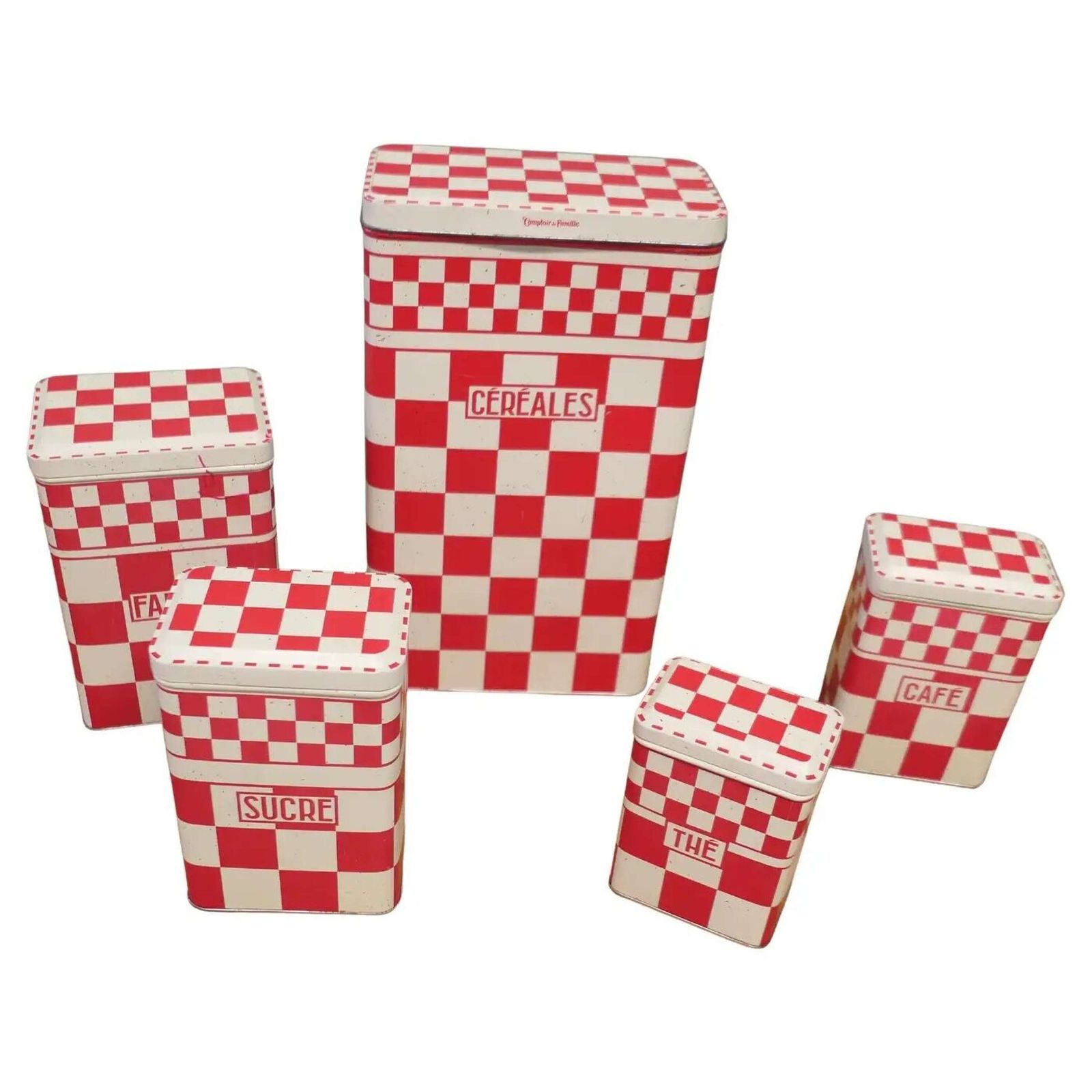 Lovely Set Of French Food Canisters Original French