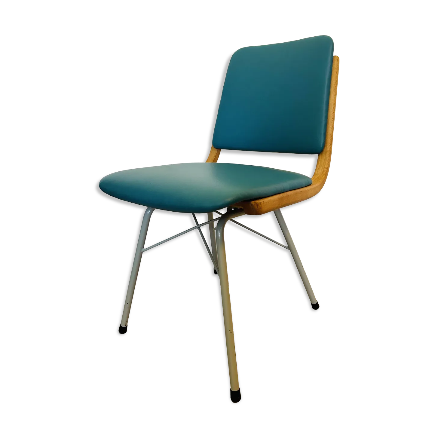 Vintage Turquoise Dining Chair By Ton, From Czechoslovakia 1960’s