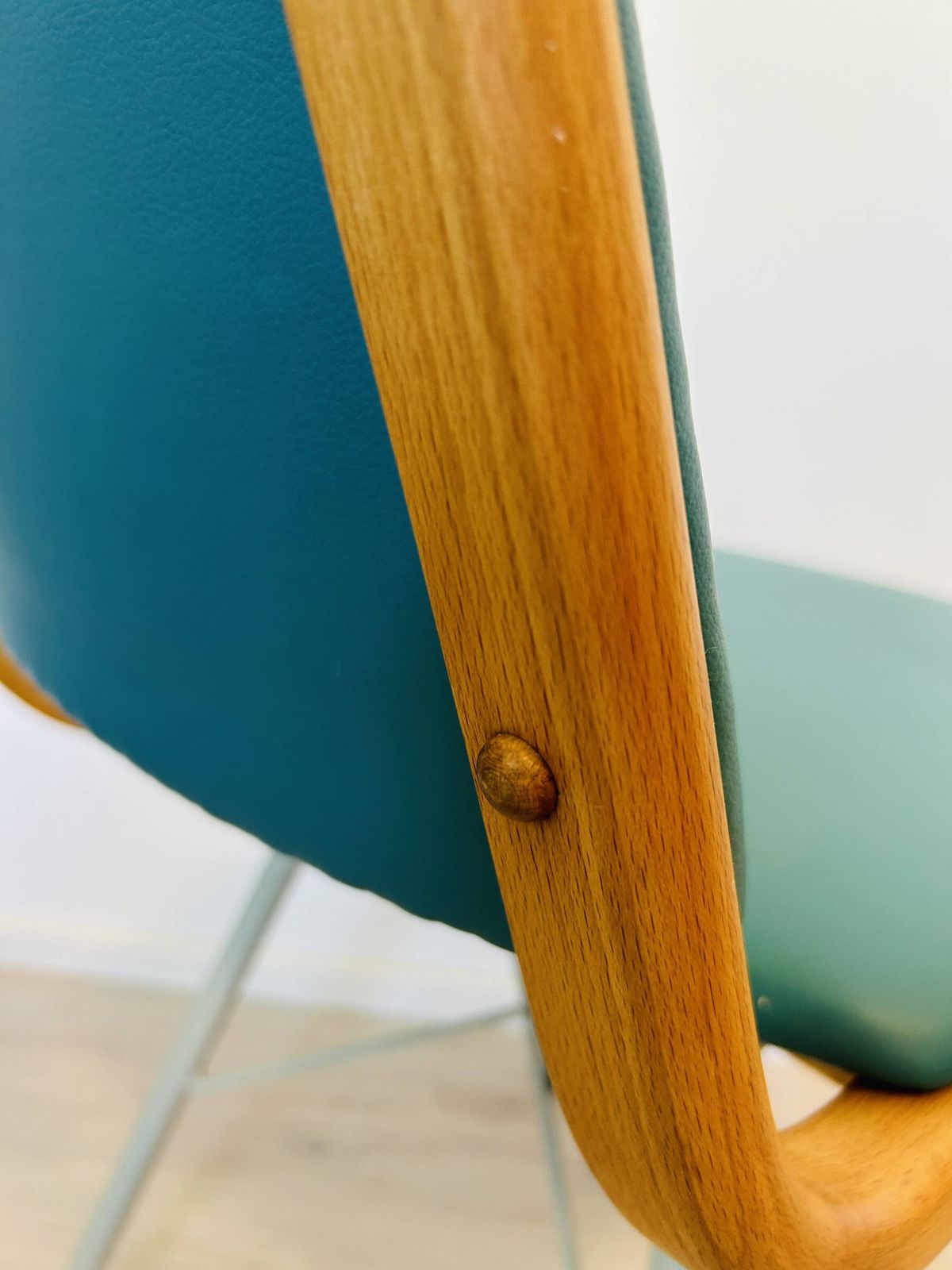 Vintage Turquoise Dining Chair By Ton, From Czechoslovakia 1960’s photo buy