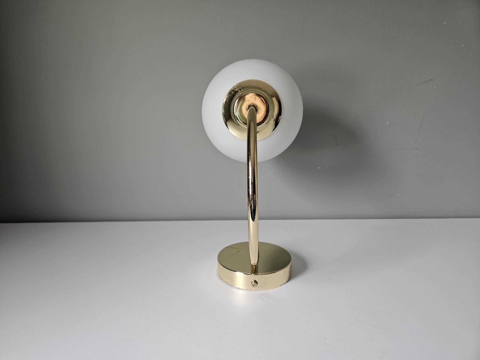 Vintage Wall Light / Bedside Light / Wall Lamp / Sconce / Brass Glass Globe Lamp  / Golden Light Fixture / Hollywood Regency Style photo 160.0