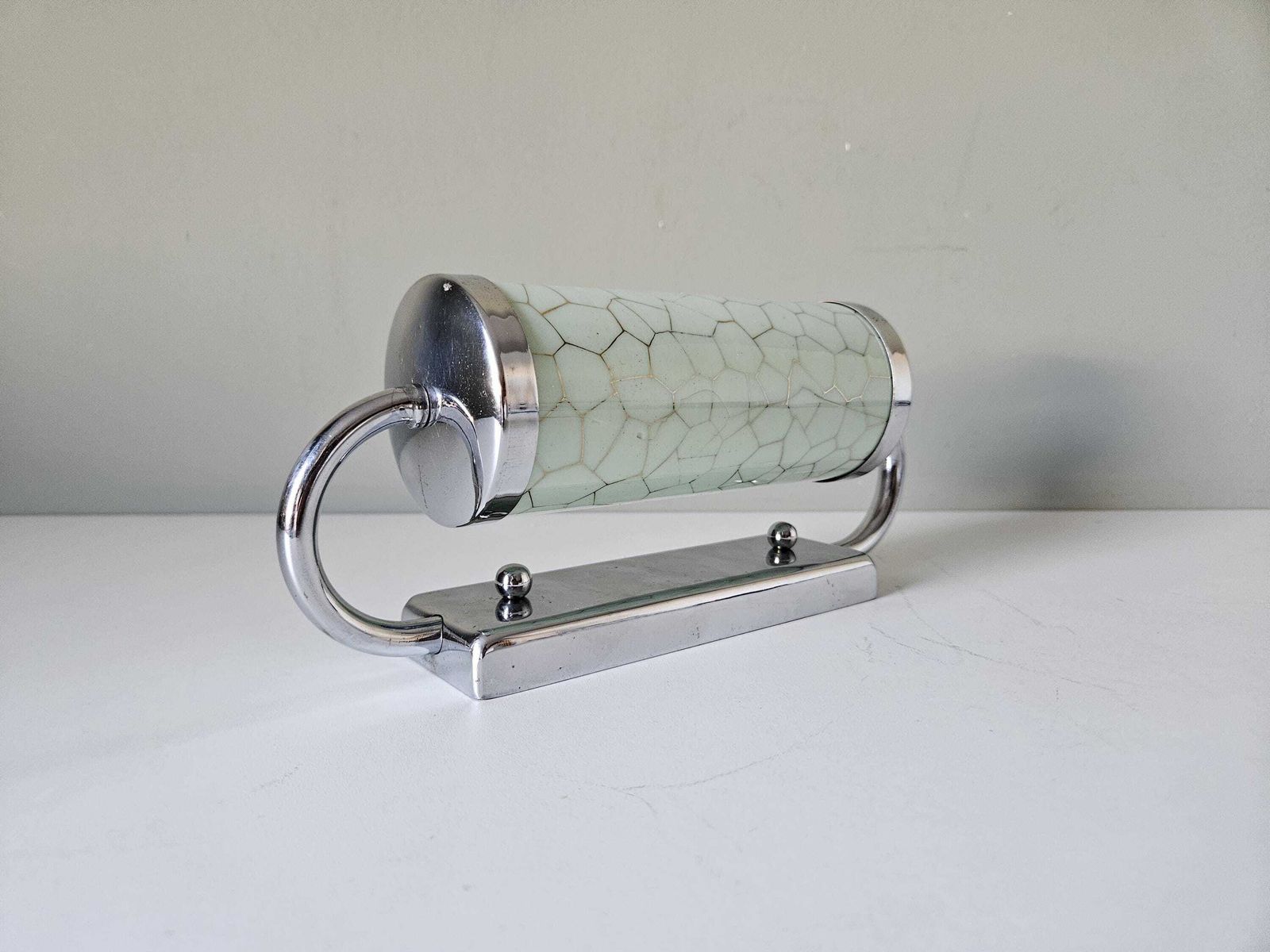 Vintage Wall Sconce, Bedside Lamp, Art Deco Lamp, Green Glass Sconce Lamp, Night Light, Wall Lamp, Antique Lamp, Old Lamp