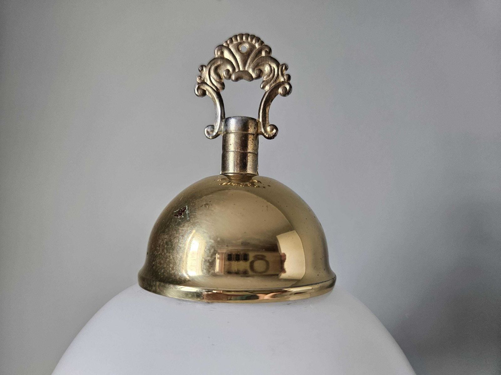 Vintage Table Lamp – Brass, Glass & Floral Ceramic In Cottagecore Style photo vintage