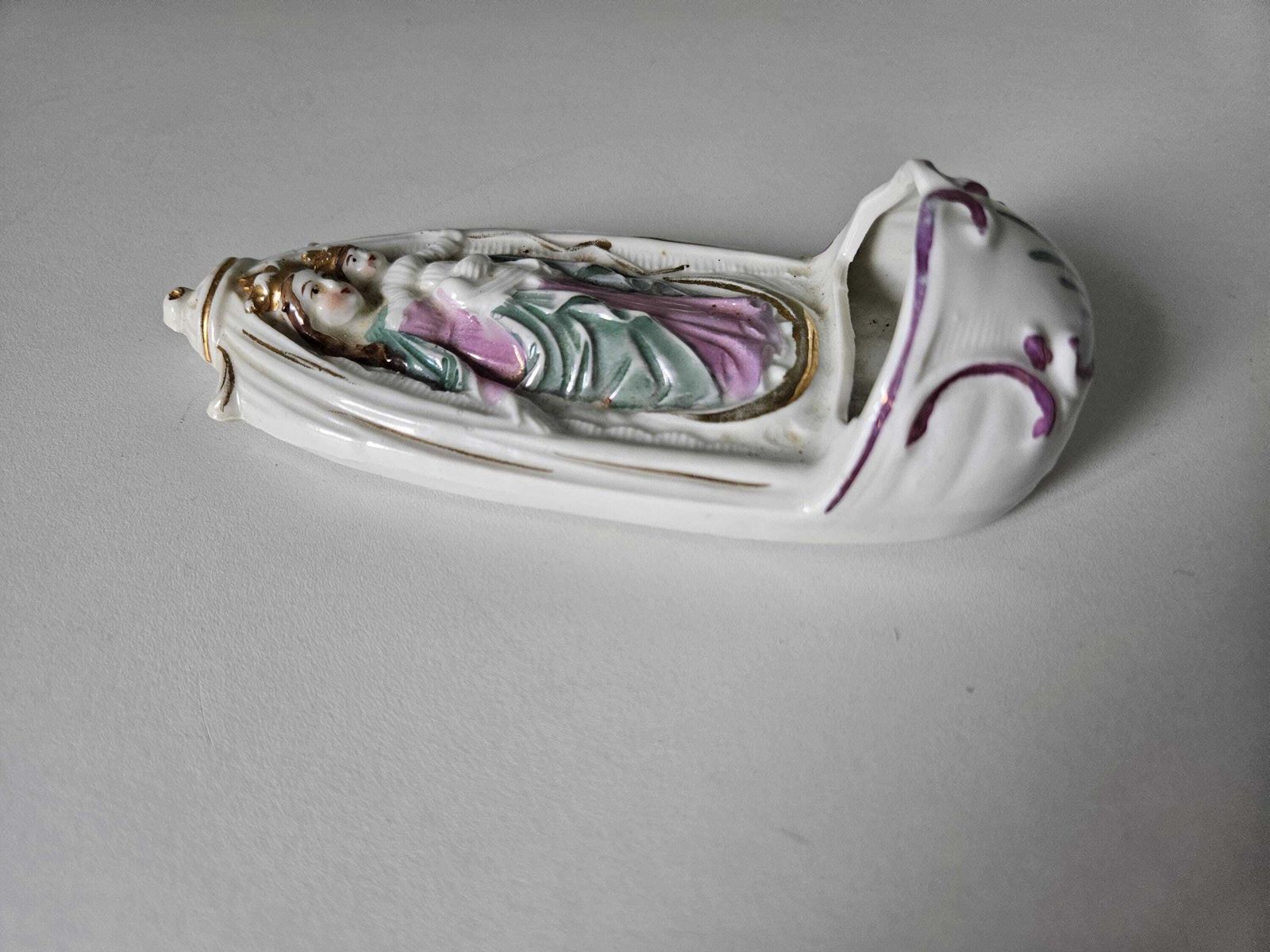 Antique Holy Water Font | Porcelain Wall Stoup | Virgin Mary And Child | Religious Home Decor photo buy