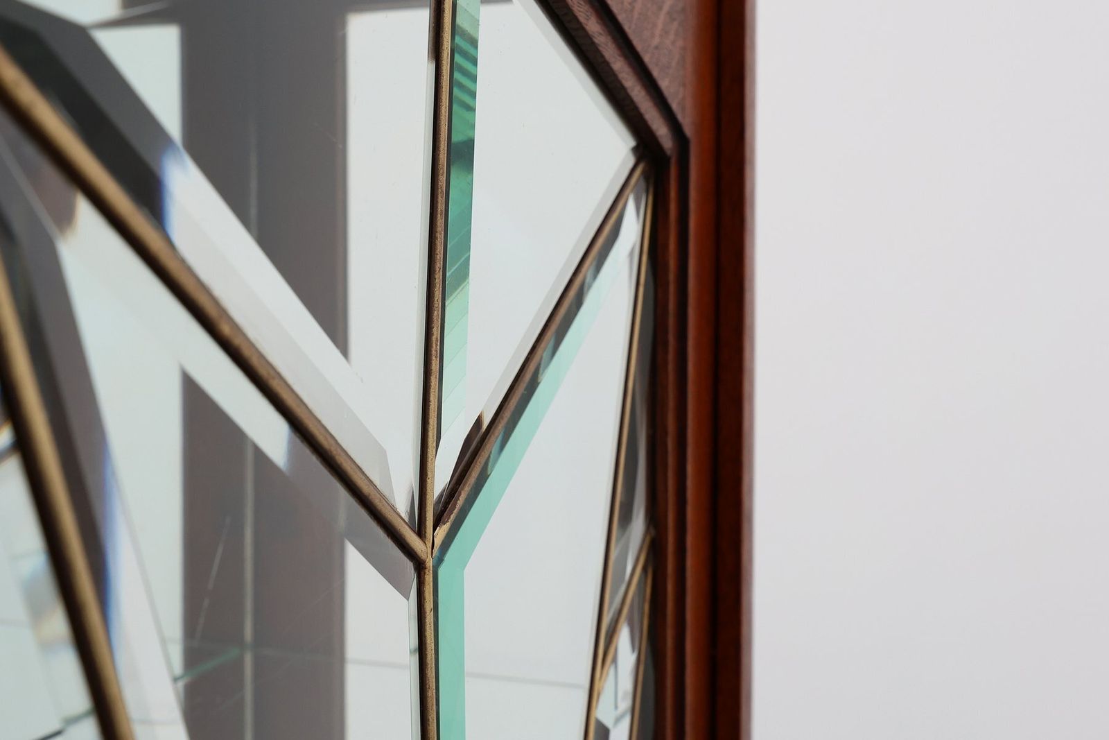 Art Deco French Oak Cabinet With Beveled Leaded Glass, 1920s photo 1960.0