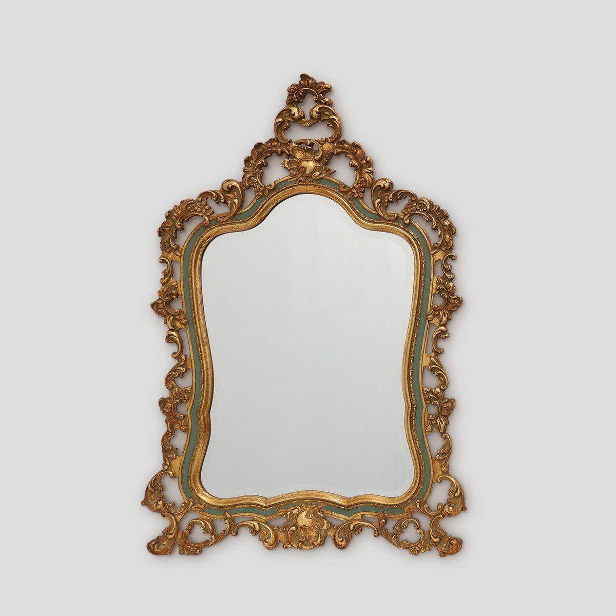 Belgian Louis XV Style Baroque Gilt Mirror With Knitter Duro Brevete Label, 1950s