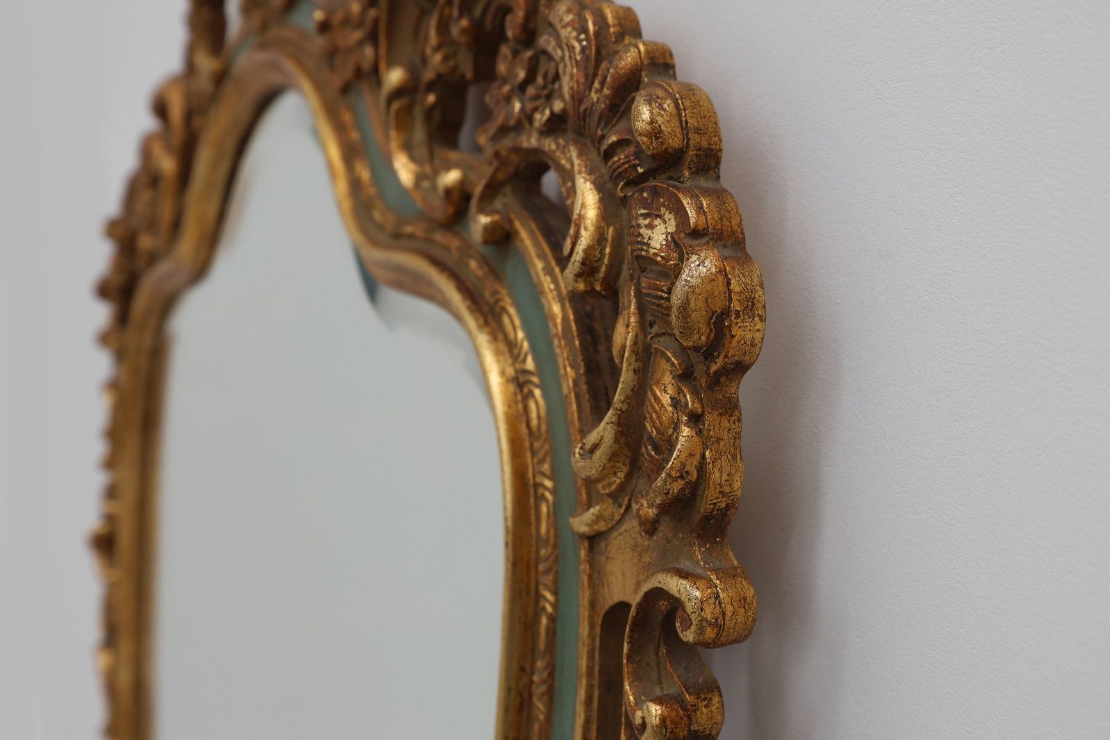 Home Decor Belgian Louis XV Style Baroque Gilt Mirror With Knitter Duro Brevete Label, 1950s photo