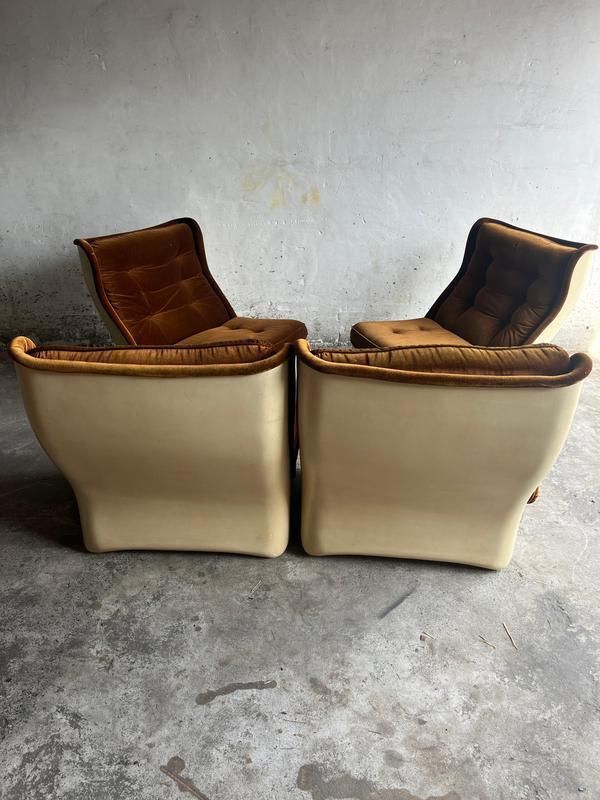 Modular Sofa In Brown Velvet From Airborne, 1970s, Set Of 4 photo for sale