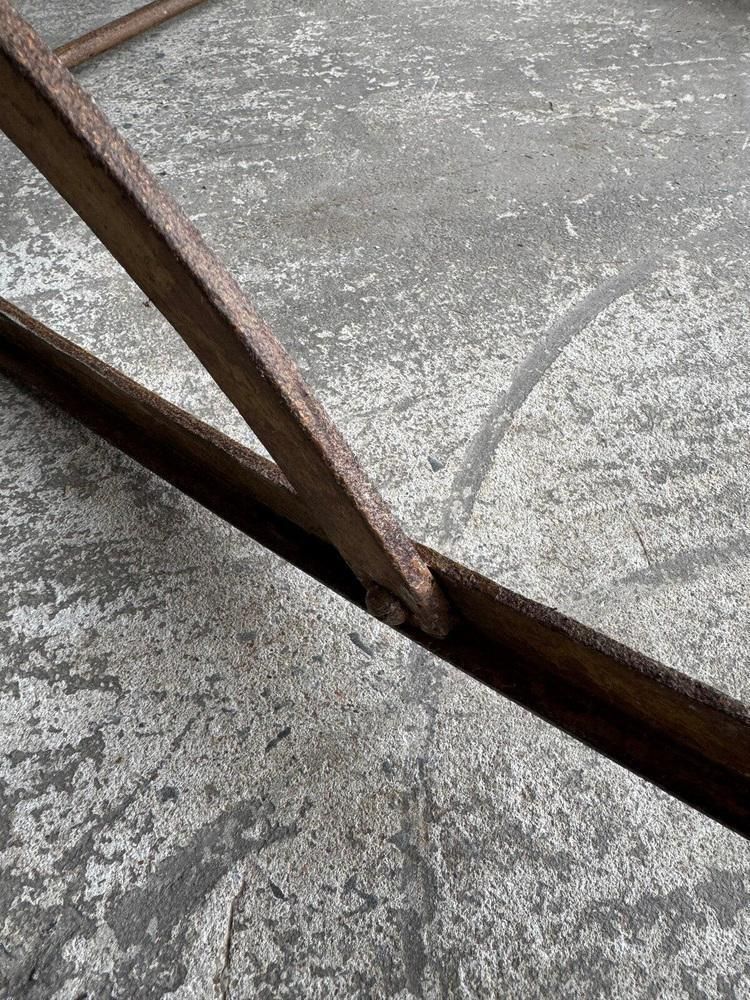 Antique Metal Rocking Chair With Leather Seat photo vintage