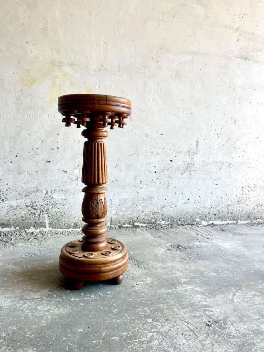 Decorative Oak Wooden Pilar photo vintage