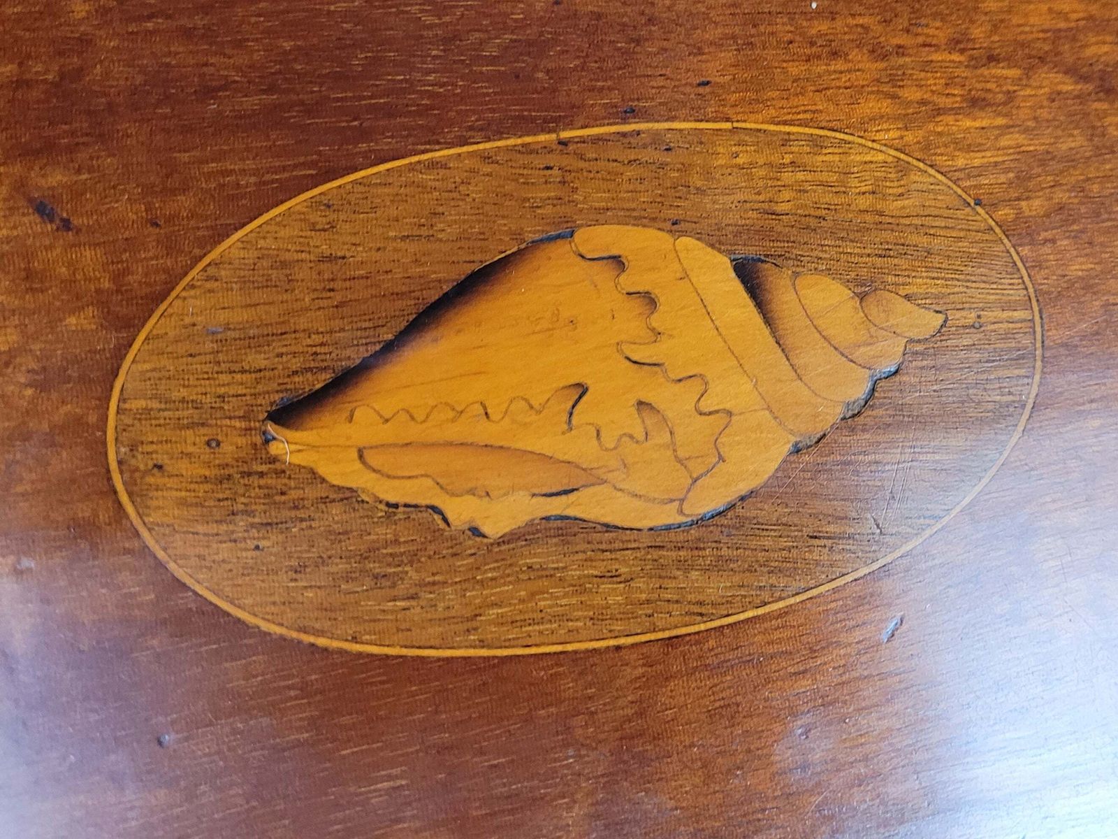 Edwardian Writing Bureau Desk Key & Lock Shell Motif 1910 Delivery Available photo buy