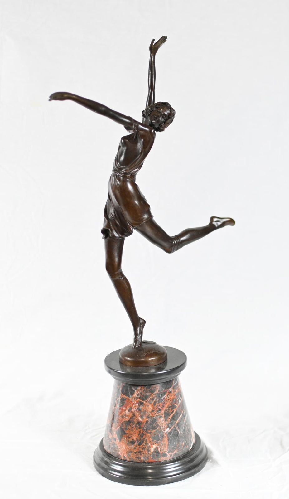 Art Deco Bronze Statue Dancing Girl After Bruno Zach