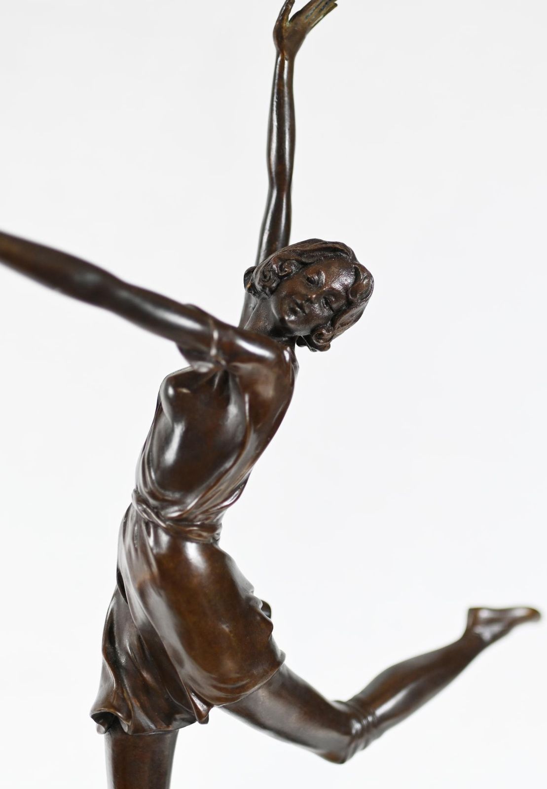 Art Art Deco Bronze Statue Dancing Girl After Bruno Zach photo