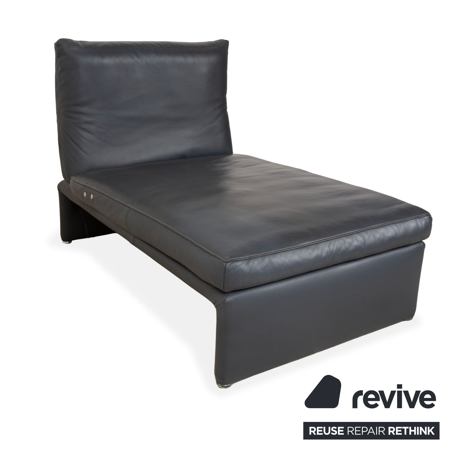 Méridienne Koinor Raoul en cuir gris anthracite foncé, fonction électrique photo Mobilier