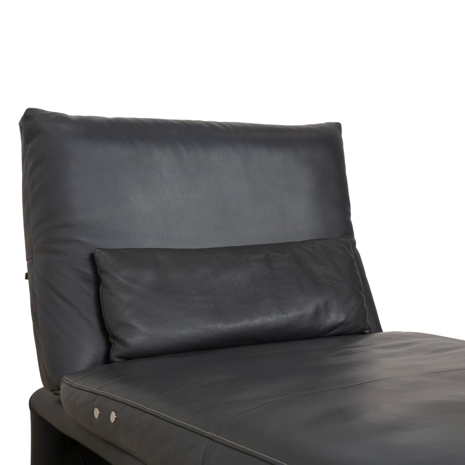 Méridienne Koinor Raoul en cuir gris anthracite foncé, fonction électrique photo vinterior