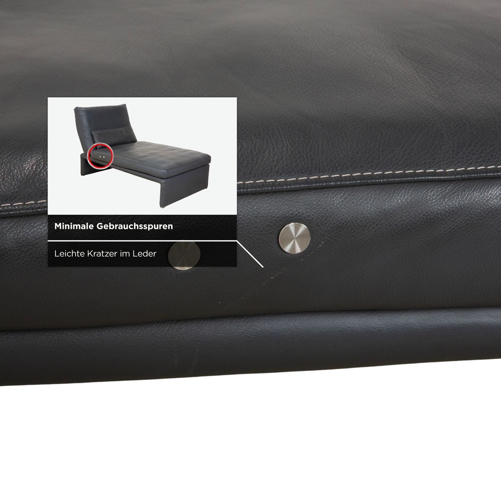 photo furniture Koinor Raoul Leather Lounger Dark Grey Anthracite Electric Function