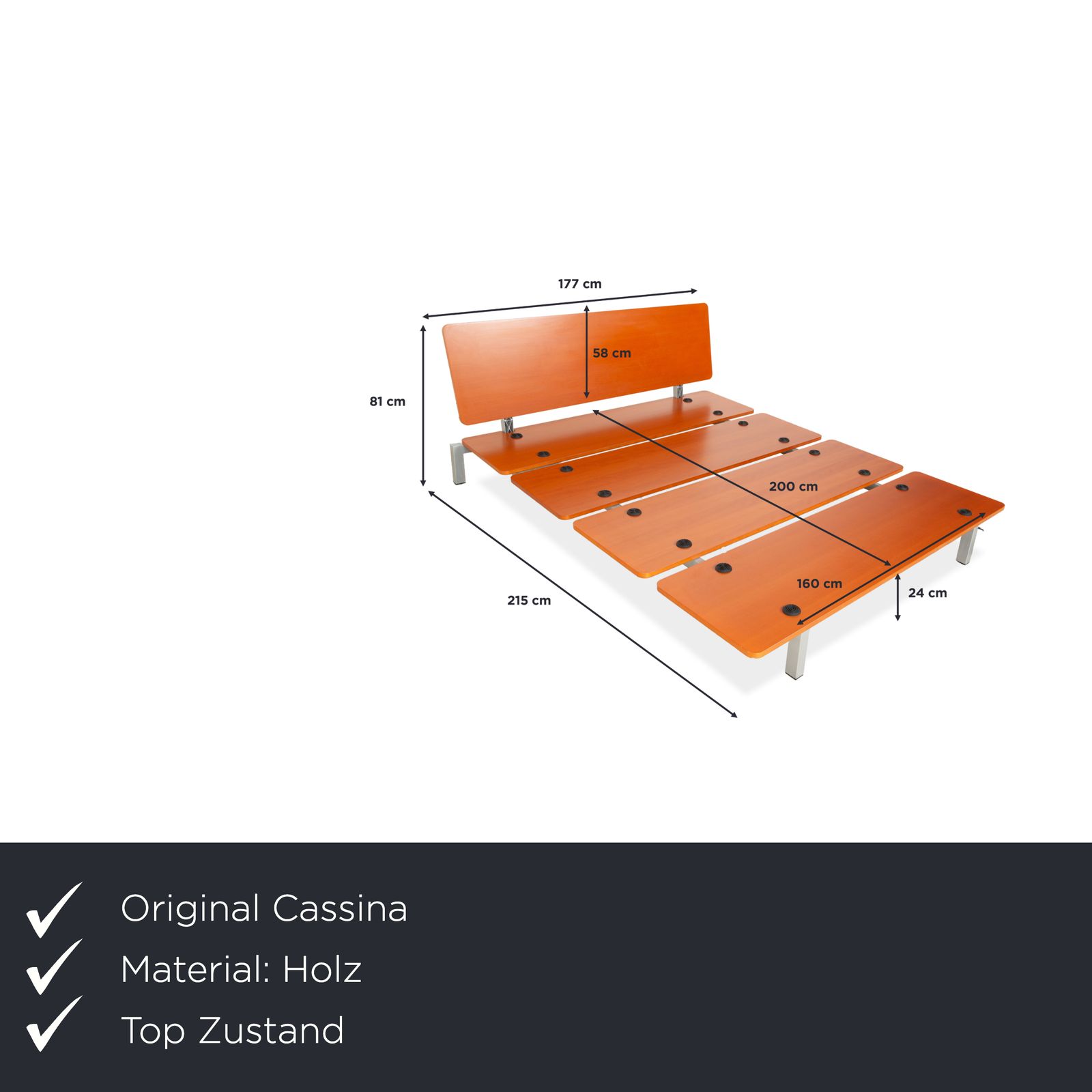 Cassina Xen Platform Wooden Bed Brown 160x200 photo furniture