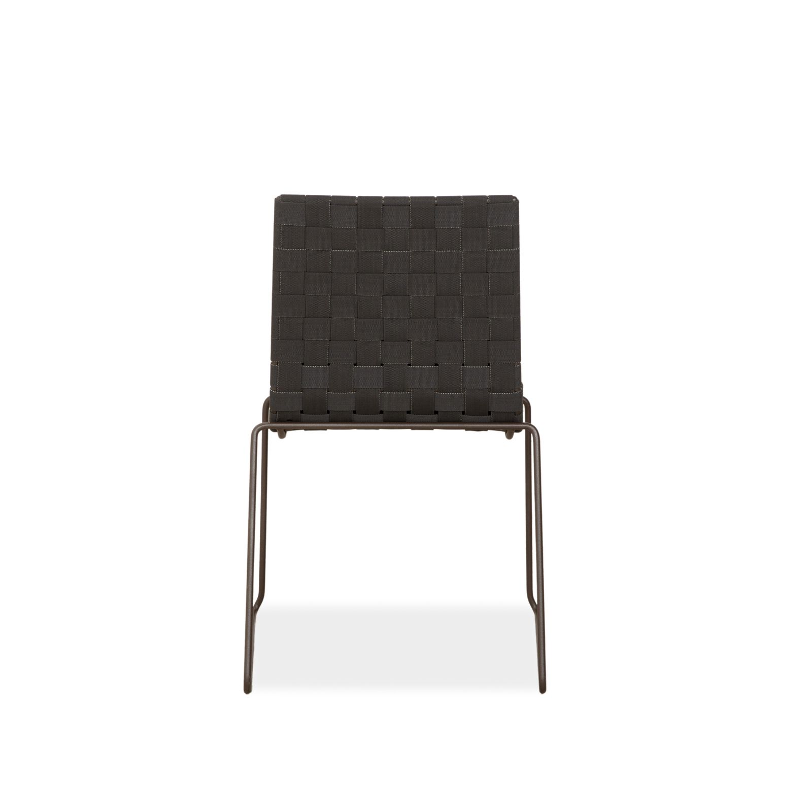Furniture Andreu World Trenza Metal Chair Stool Dark Grey Anthracite Brown Wicker photo