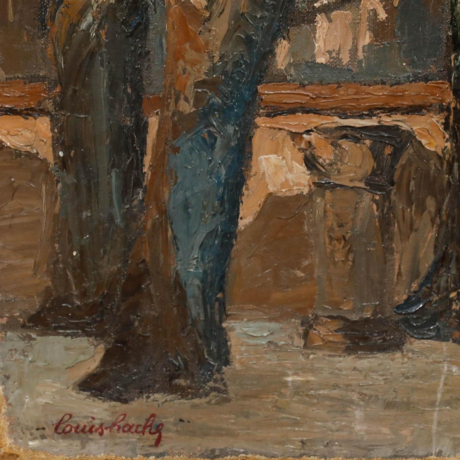 Louis Hache (B.1893) Mid 20th Century Oil, Vézelay Abbey photo vinterior