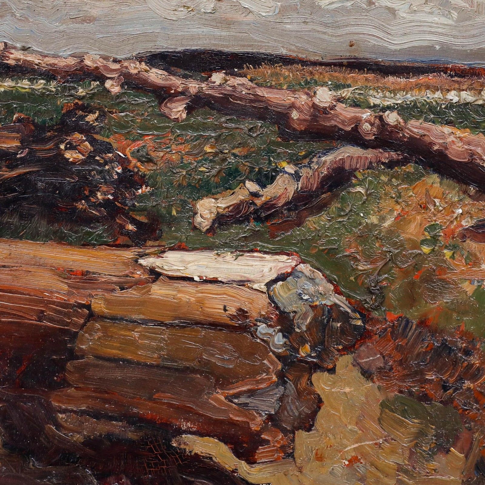 Christiaan Le Roy (1884 1969) 1915 Oil, Fallen Tree photo Art