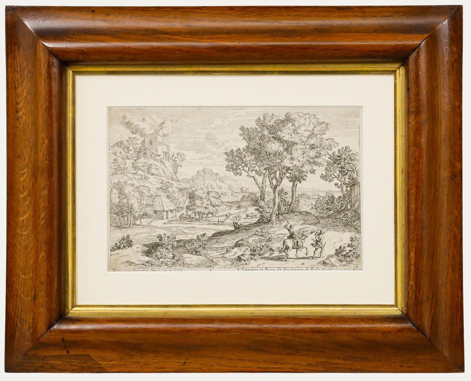 Dominique Barriere (C.1618 1678) 18th Century Etching, The Road To The Castle