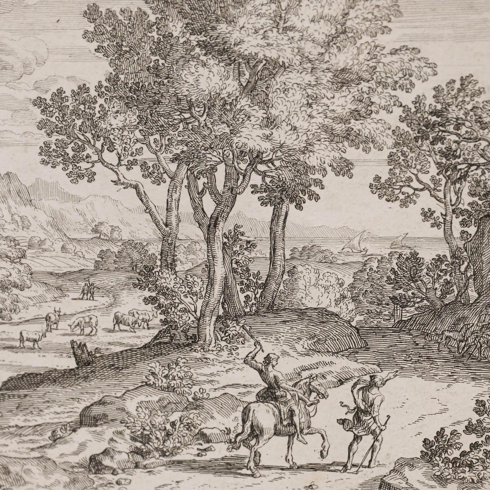 Dominique Barriere (C.1618 1678) 18th Century Etching, The Road To The Castle photo for sale