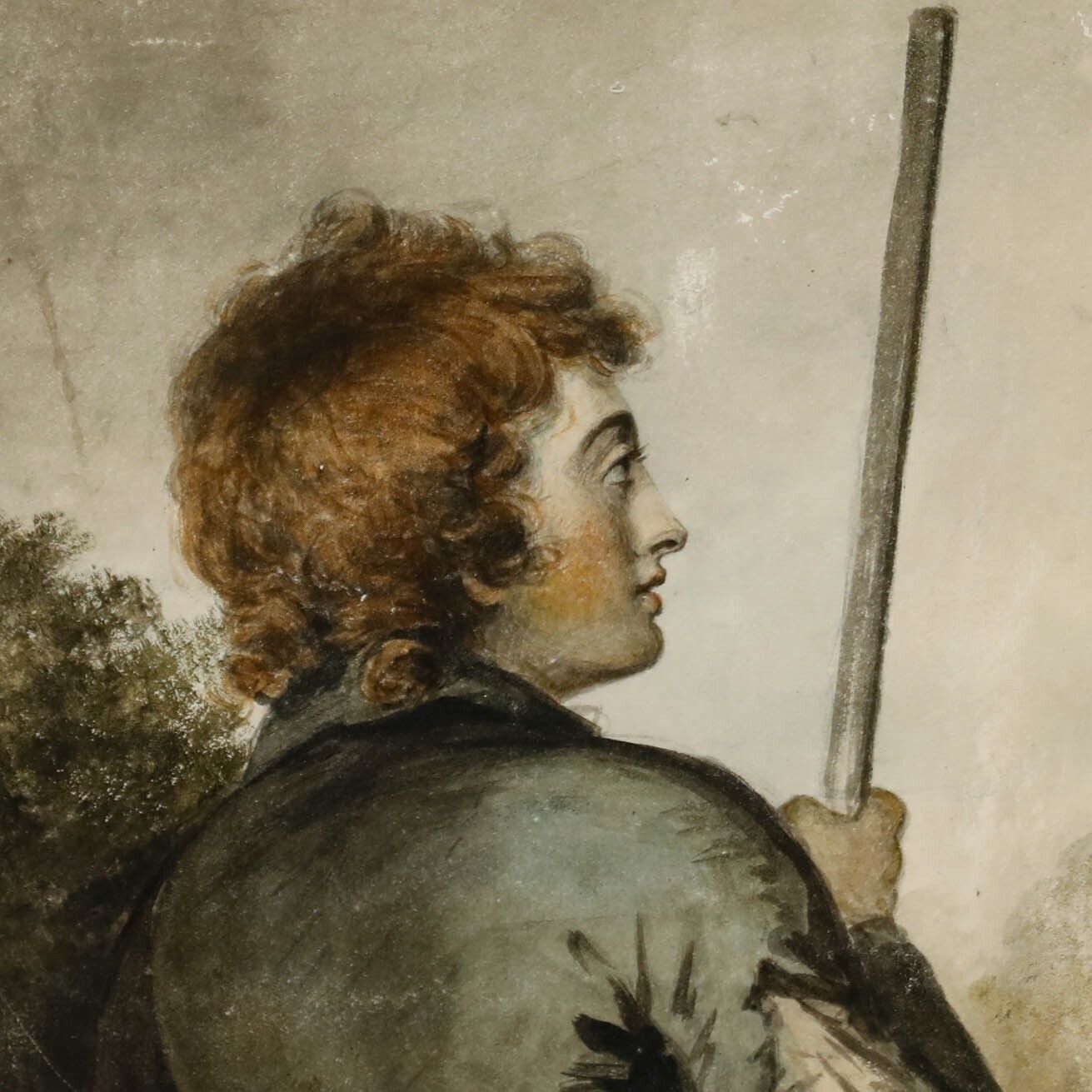 Late 19th Century Watercolour Shepherd Boy photo Art