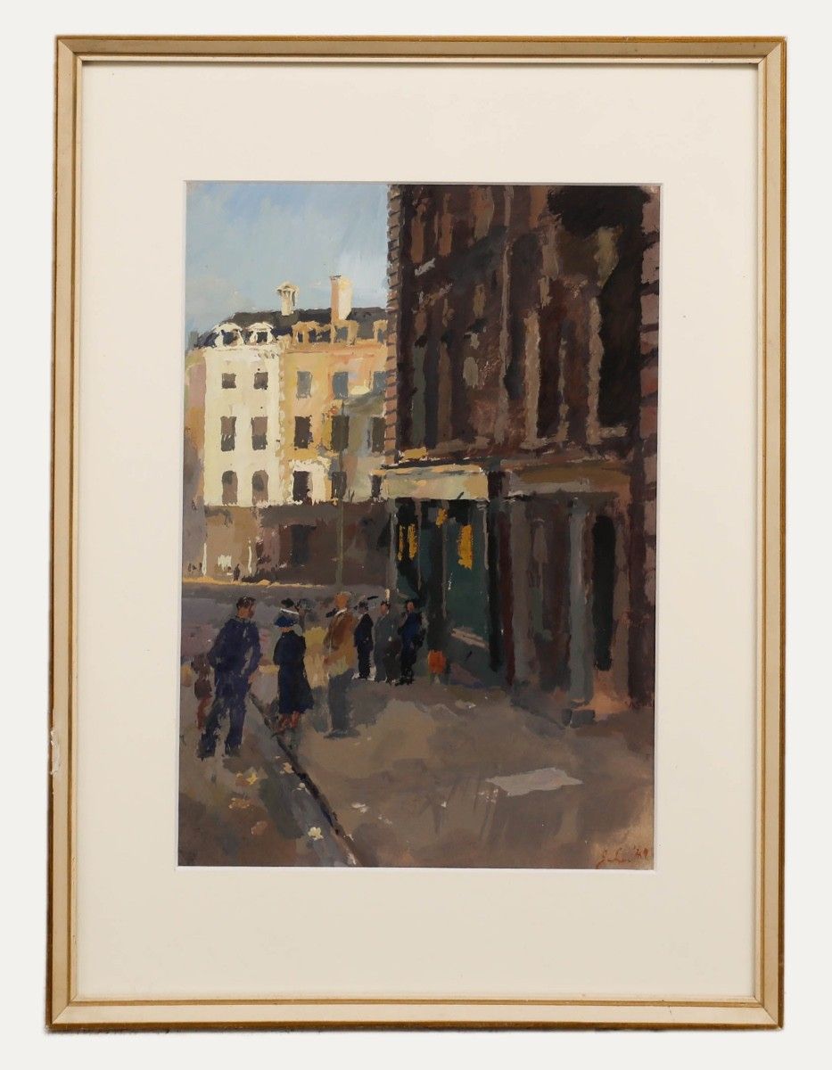 John Linfield (B.1930) 1949 Oil, Wolverhampton Street Scene