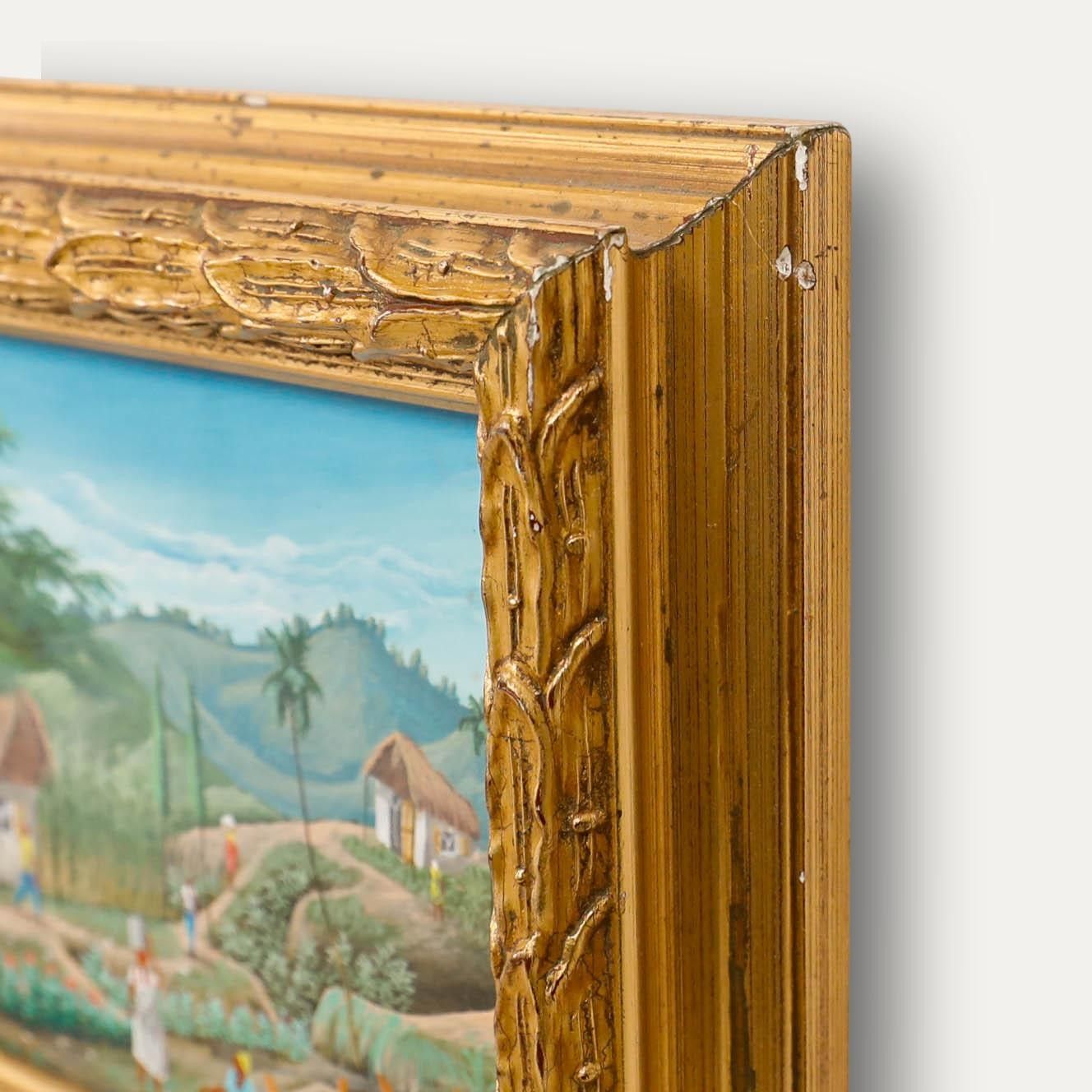 Arnoux Lobe Framed Haitian School 20th Century Oil, Crop Rotation photo 225.0