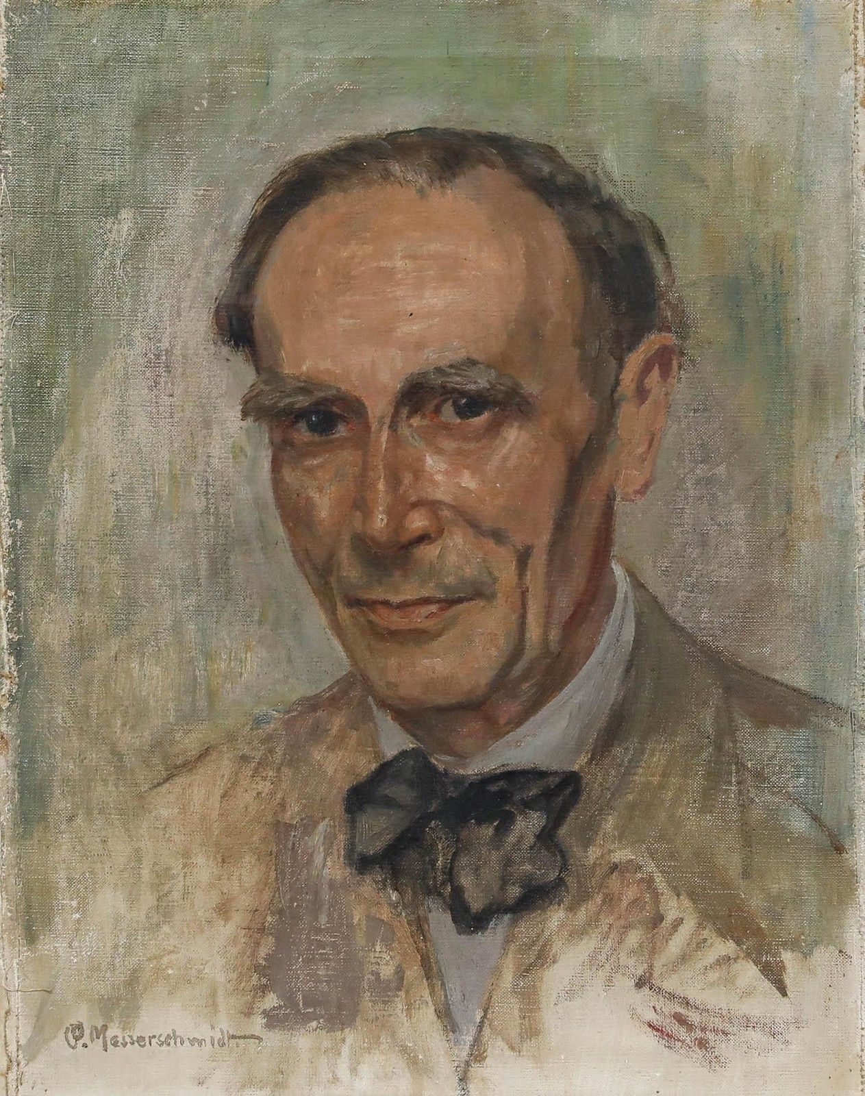 Kurt Messerschmidt Early 20th Century Oil, Bow Tie Ready photo furniture
