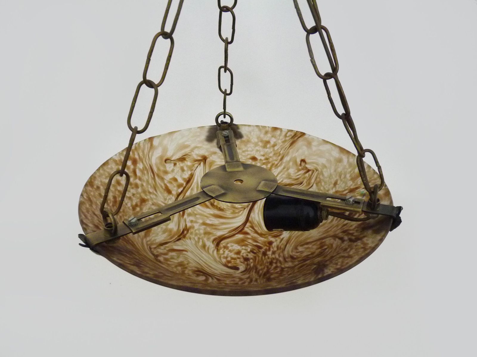 photo furniture Magnificent Art Nouveau Style Single Light Washbasin In Marbled Glass.