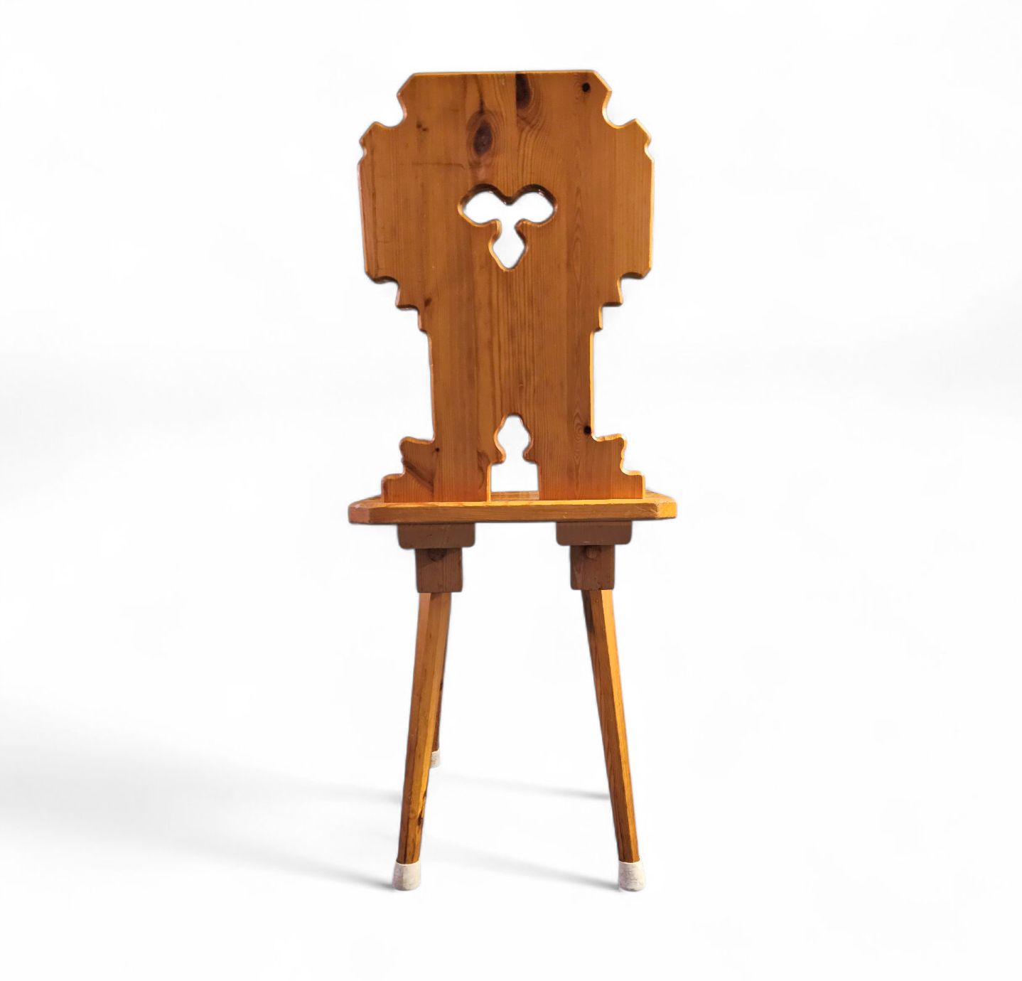 photo vintage 4 X Folk / Tyroler / Pine Wood Chairs / 1970