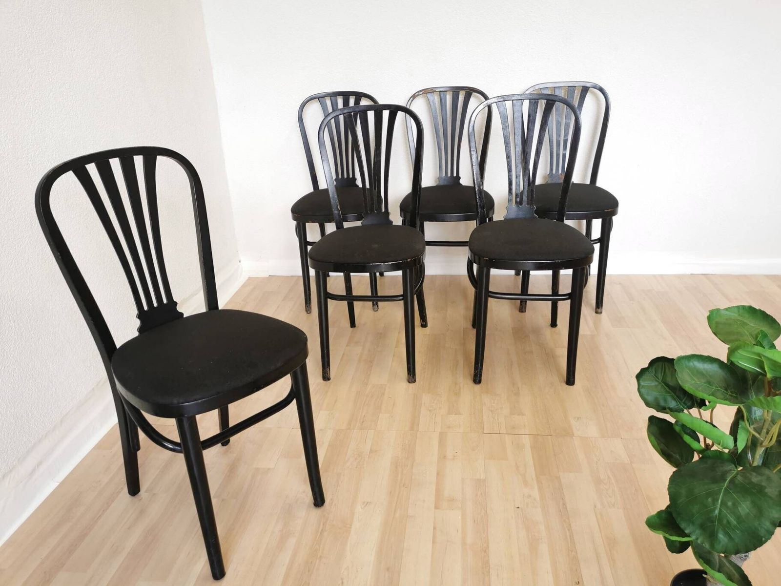 Vintage Stol Kamnik Black Dining Chair: 1970s Yugoslavian Mid Century Modern Set Of 6 photo furniture