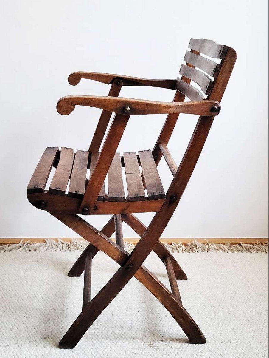 Antique Wooden Folding Chair, 1920s photo furniture