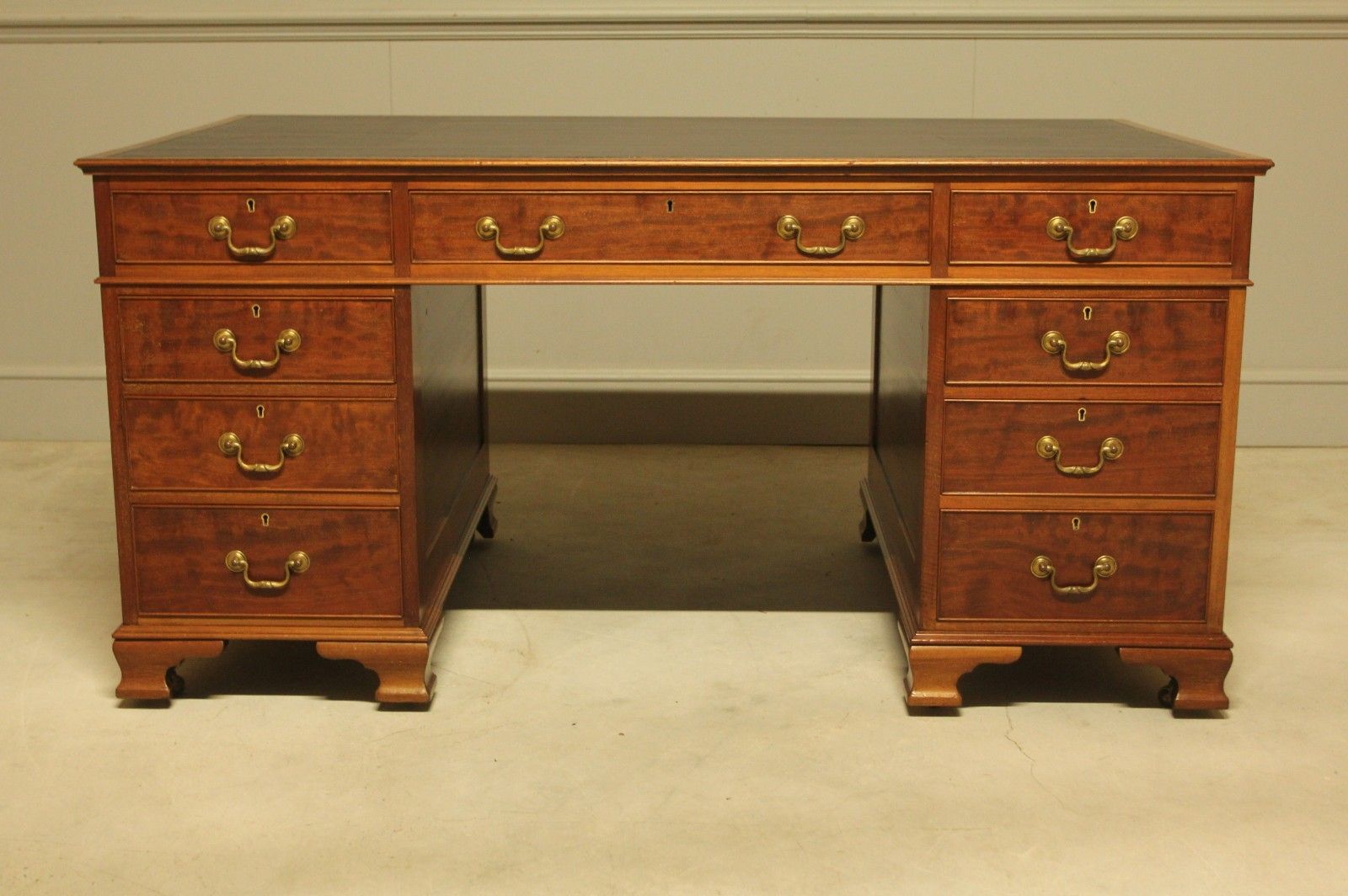 Early 20th Century Mahogany Banker’s Partners Desk photo furniture