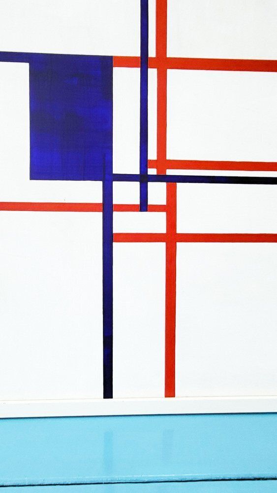 After Mondrian, Abstract Composition, 1972, Oil On Canvas & Wood photo Art