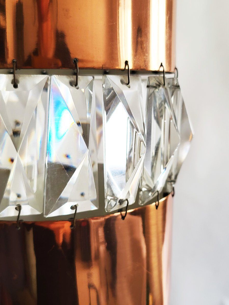 Modernist Crystal And Copper Pendant Lights By Bakalowits & Söhne, Austria, 1960s, Set Of 3 photo vinterior