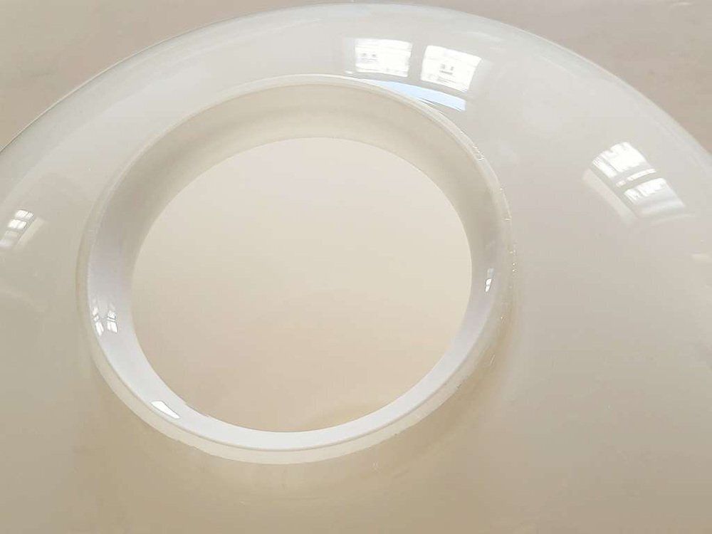 photo furniture Mid Century Opaline Glass & Brass Ceiling Light In The Style Of Luigi Caccia Dominioni, 1950s