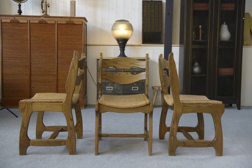 Set Of 6 Chairs In The Taste Of Guillerme Et Chambron 1950's photo vinterior