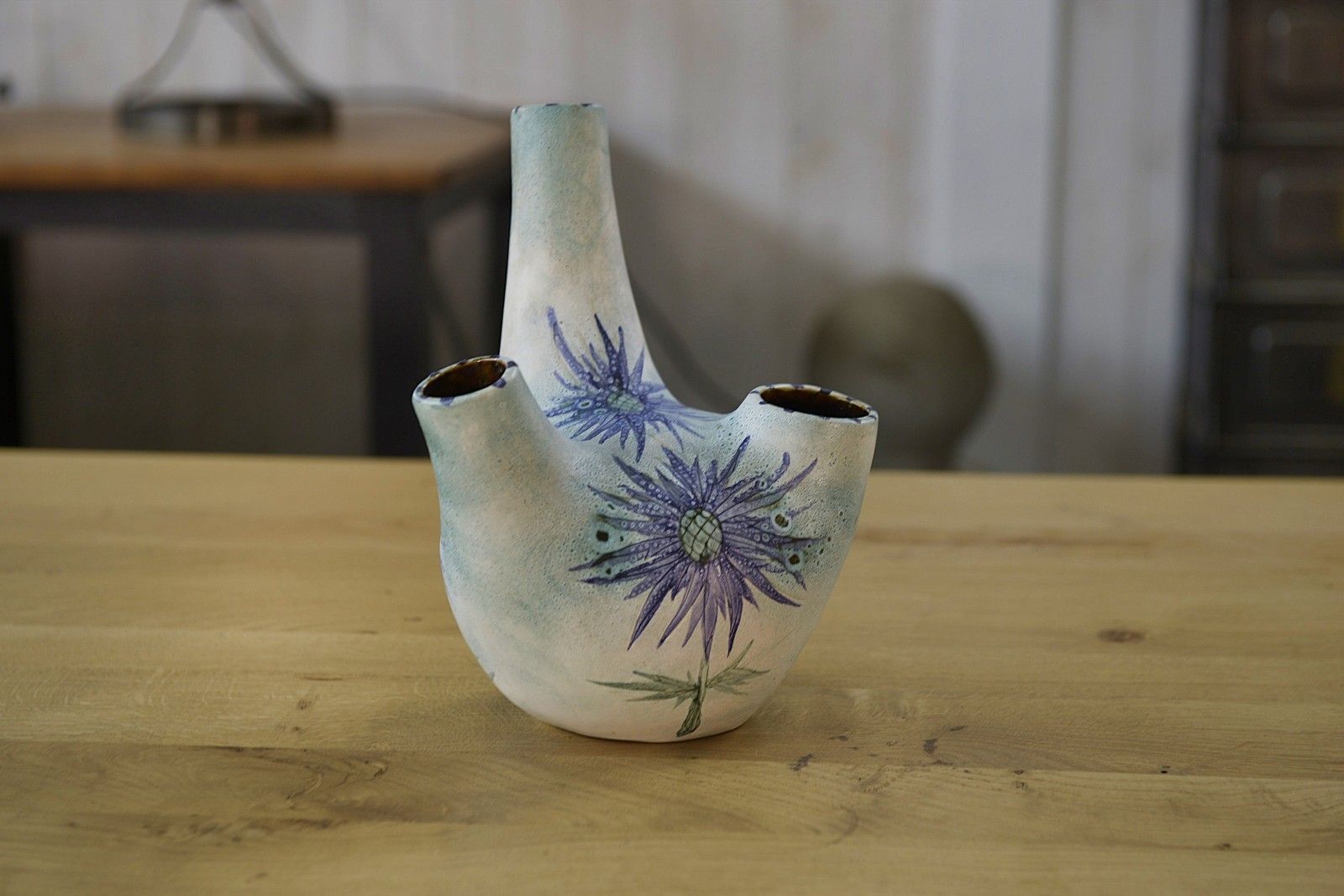 Ceramic Vase By Marie Madeleine Jolly Model "Thistle" 1940's photo 662.0