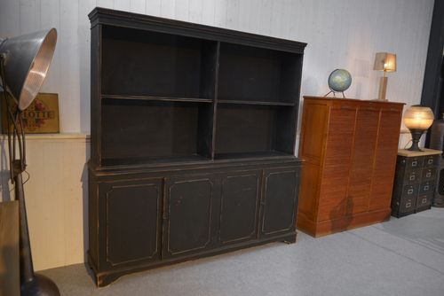 1960's Two Body Sideboard Black 4 Door Lower Part photo for sale