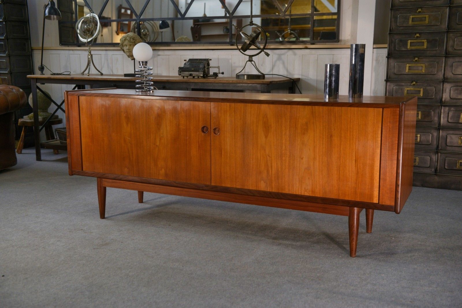 Scandinavian Teak Sliding Door Row By Svend Aage Larsen 1960's photo for sale