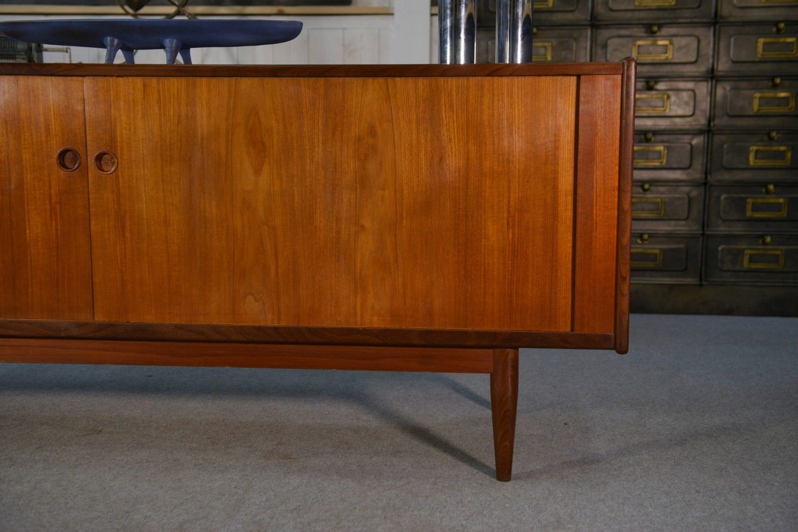 Scandinavian Teak Sliding Door Row By Svend Aage Larsen 1960's photo vintage