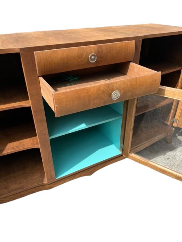 1960 Walnut Veneer 3 Door 2 Drawer Sideboard photo Furniture