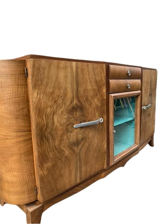 1960 Walnut Veneer 3 Door 2 Drawer Sideboard photo buy