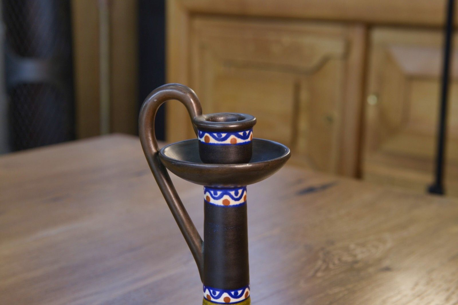 Gouda Hollande 1930's Art Deco Ceramic Candle Holder photo 69.0