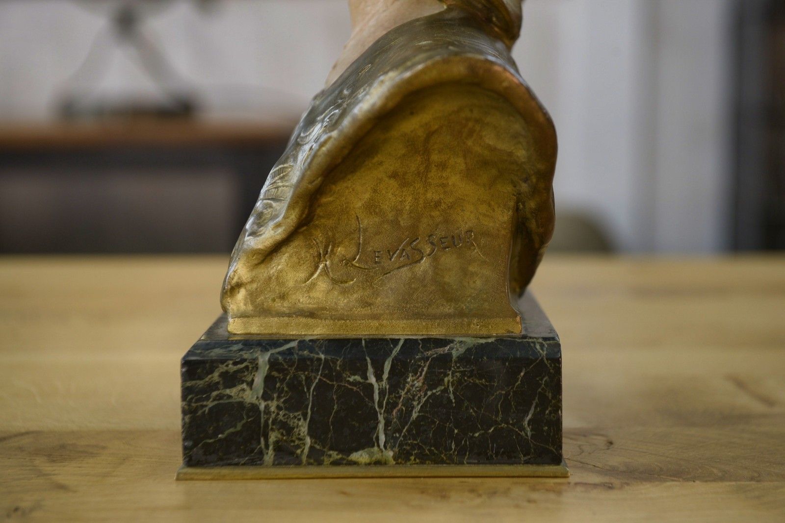 Bronze And Ceramic Bust Signed Henri Louis Levasseur Late 19th Century photo for sale