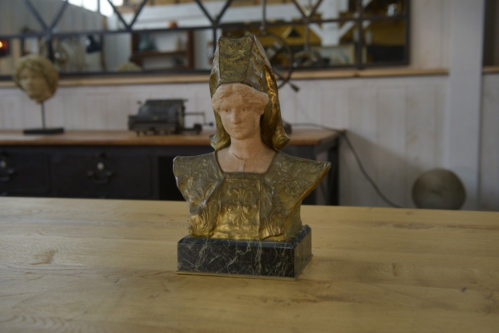 Bronze And Ceramic Bust Signed Henri Louis Levasseur Late 19th Century photo buy