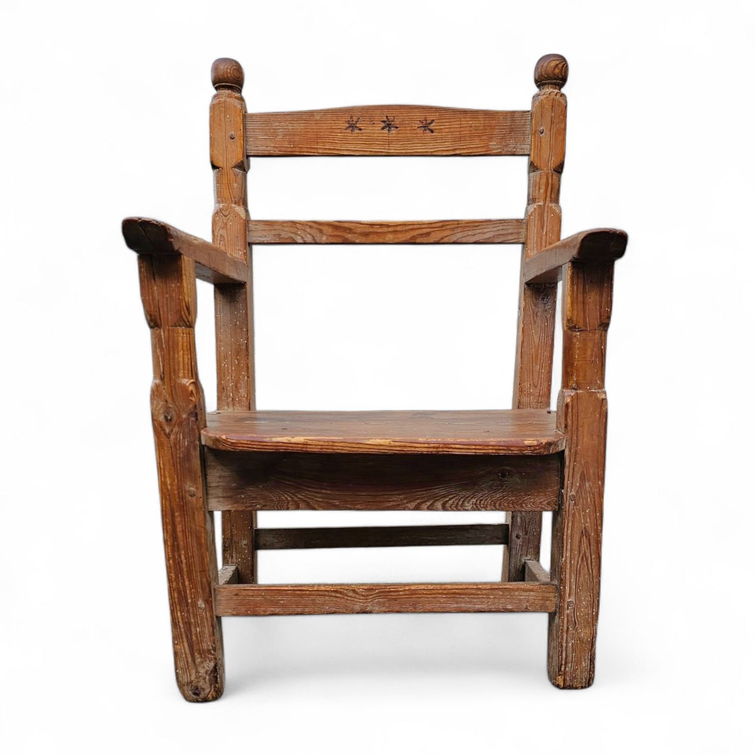 Old Spanish Pine Wood Arm Chair photo furniture